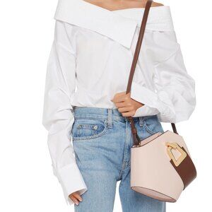 Danse Lente Mini Johnny Leather Bucket Bag in Pink and Brown